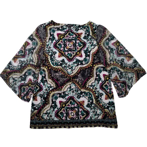 Style & Co. Colorful Paisley Tunic Dress with Bell Sleeves Size XL - Picture 2 of 5